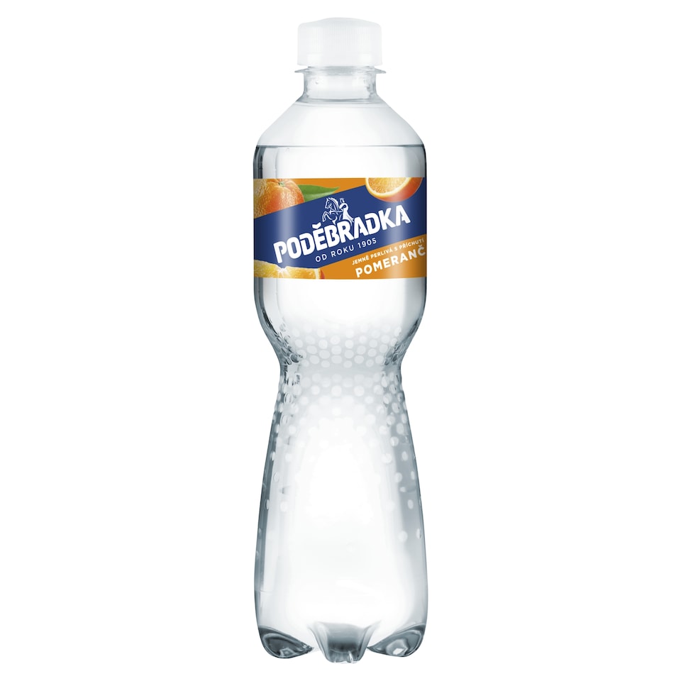 Poděbradka Jemně perlivá s příchutí pomeranč 0,5l
