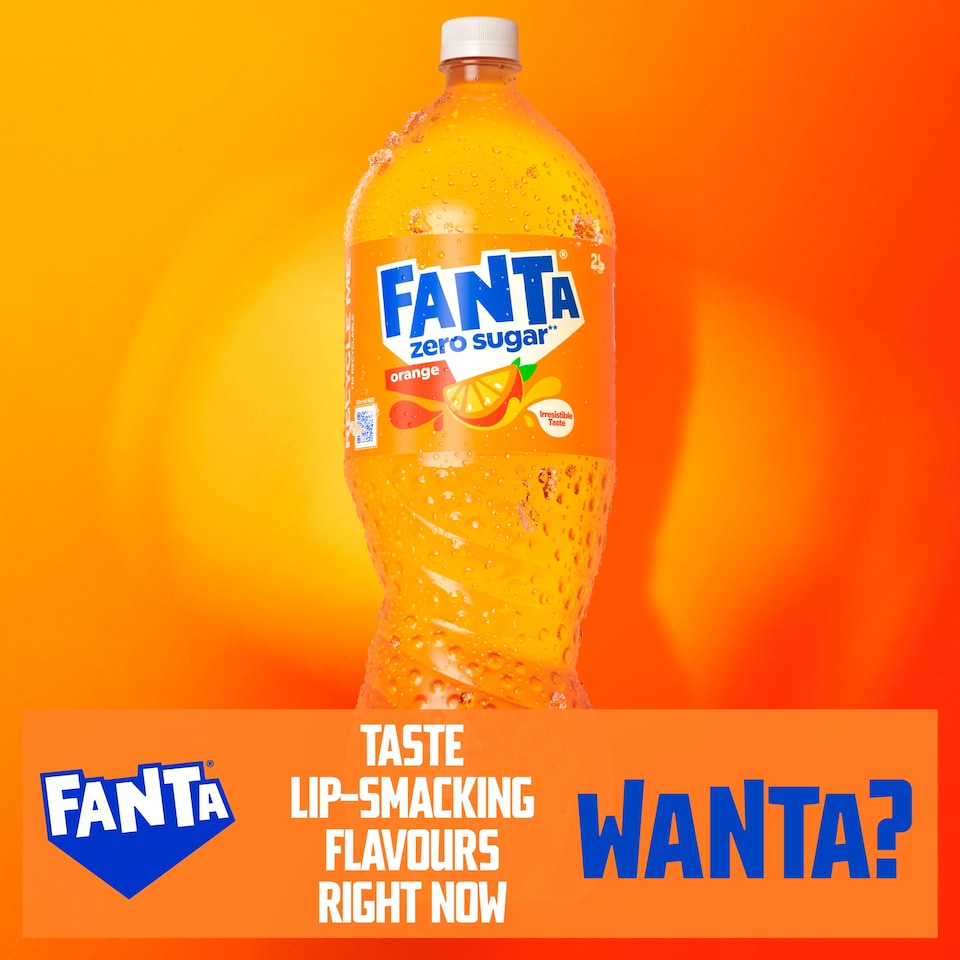 image 1 of Fanta Zero Orange Soft Drink Bottle 2L