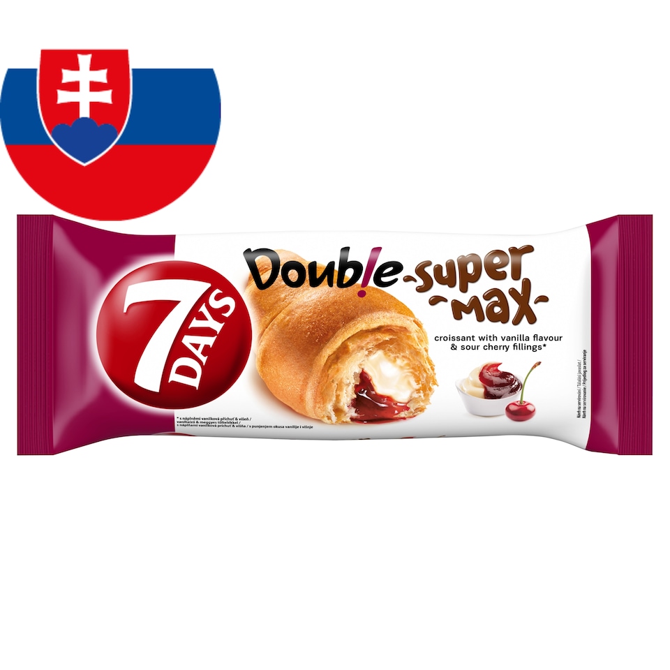 image 1 of 7 Days Double Super Max Croissant with Vanilla Flavour & Sour Cherry Fillings 110 g