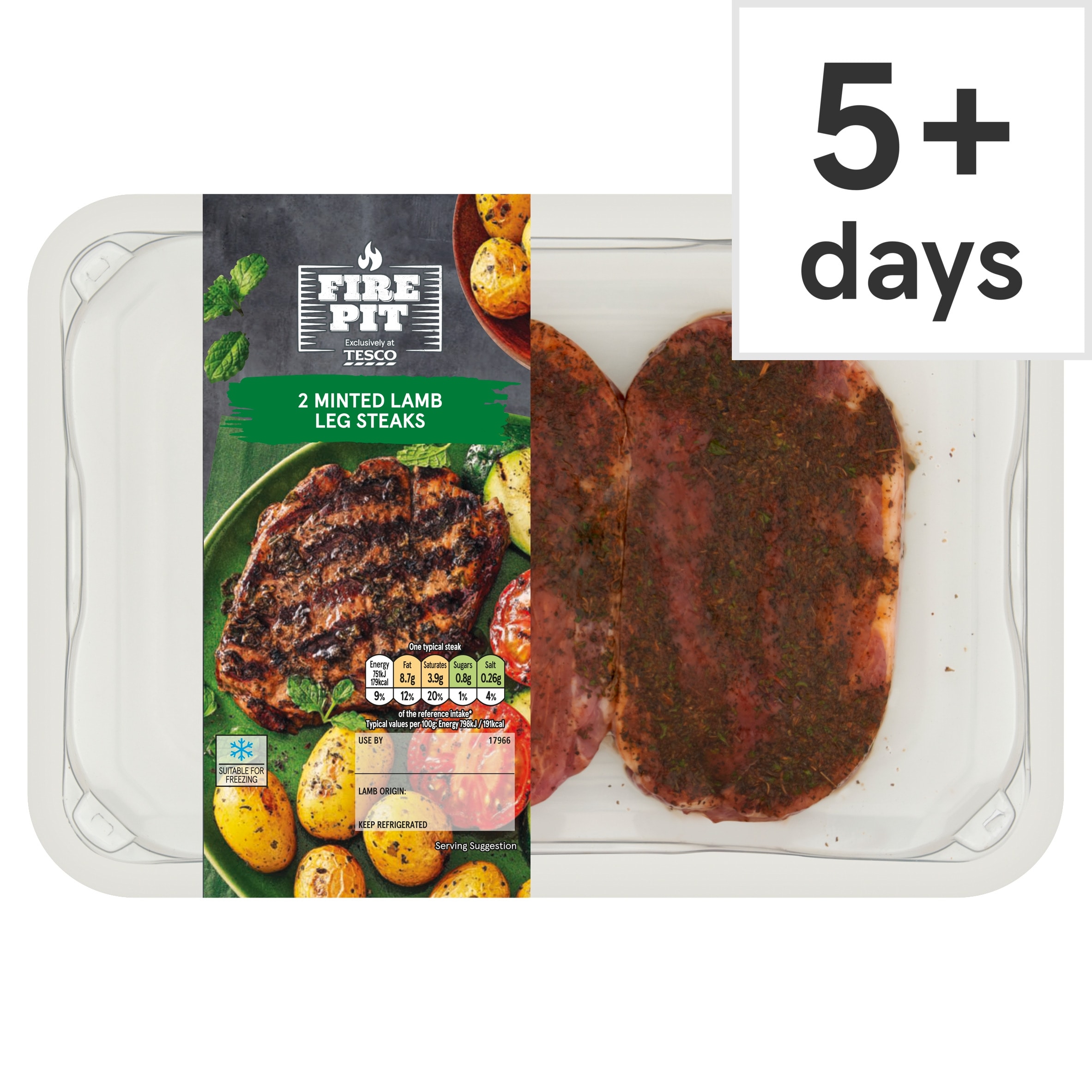 Fire Pit 2 Minted Lamb Leg Steaks 250g
