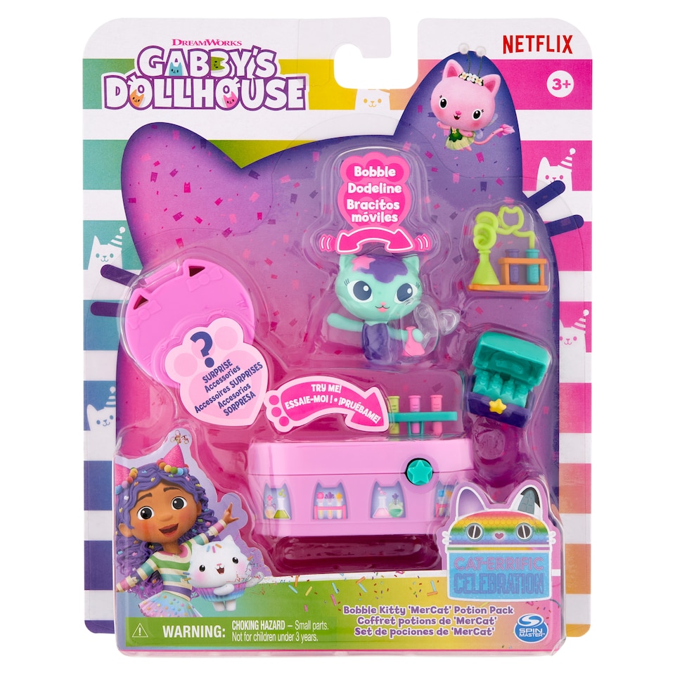 Dreamworks Gabby's Dollhouse Bobble Kitty MerCat Potion Pack