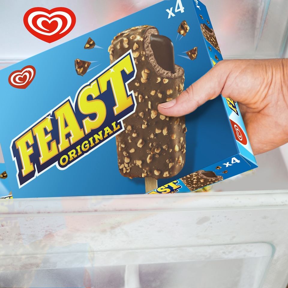 image 1 of Wall's Feast Chocolate Ice Cream Sticks 4x90ml