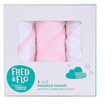 Fred&Flo 3 Pack Hooded Towel Pink