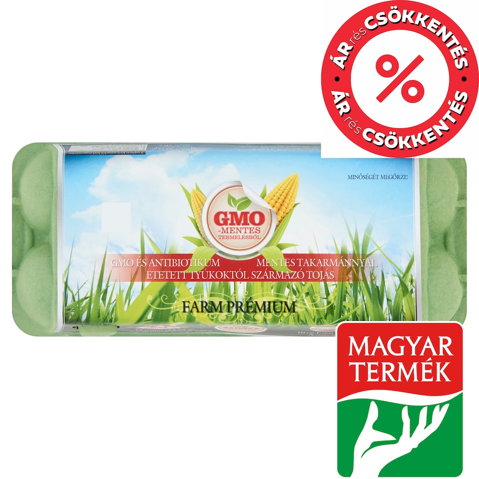 Farm Tojás Farm Prémium GMO mentes farm tojás M 10 db