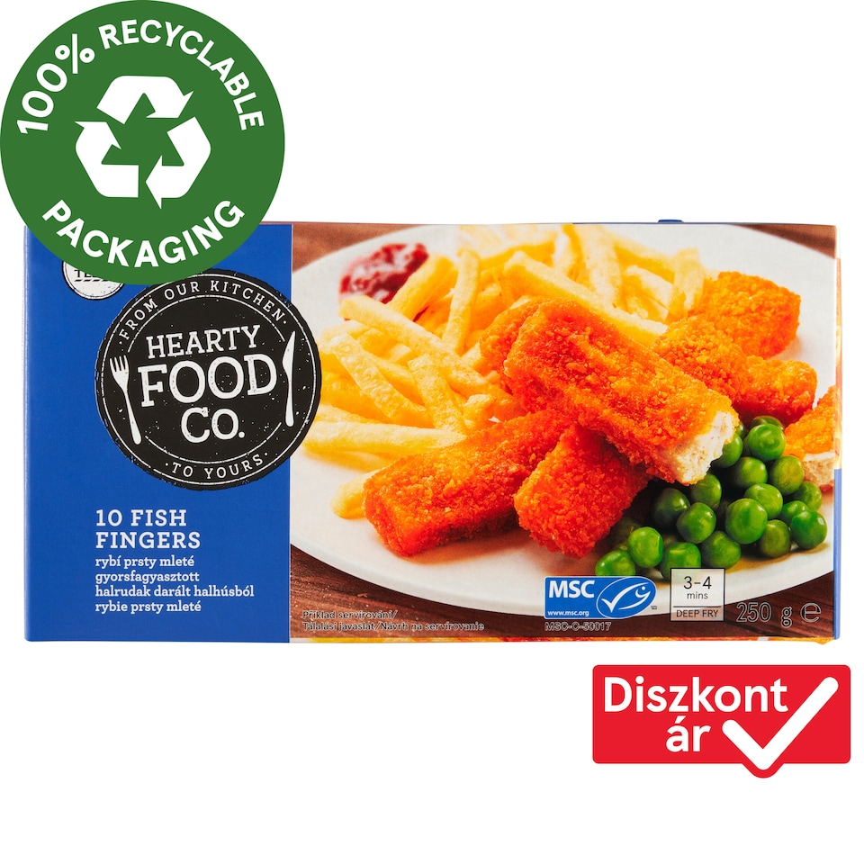 Hearty Food Co. Quick-Frozen Fish Fingers 250 g