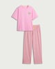 image 4 of F&F 2-Piece Pure Cotton Striped Pyjama Set in Multi Pink