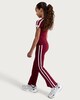 image 3 of F&F Girls 2-Piece Tie Sleeve T-Shirt and Flared Leggings Set in Burgundy