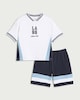image 4 of F&F Boys 2-Piece Pure Cotton LA T-Shirt and Shorts Set in Blue