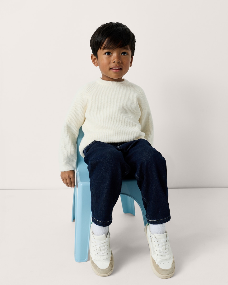 image 1 of F&F Boys Ribbed Jumper in Cream