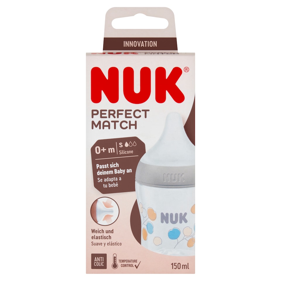 NUK Perfect Match Twig Temperature Control 150ml Bottle 0m+