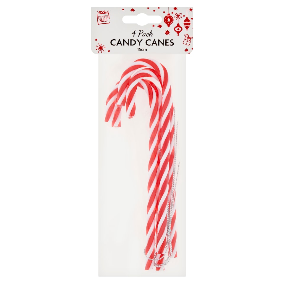 image 1 of Festive Magic Candy Canes Decoration 15 cm 4 pcs