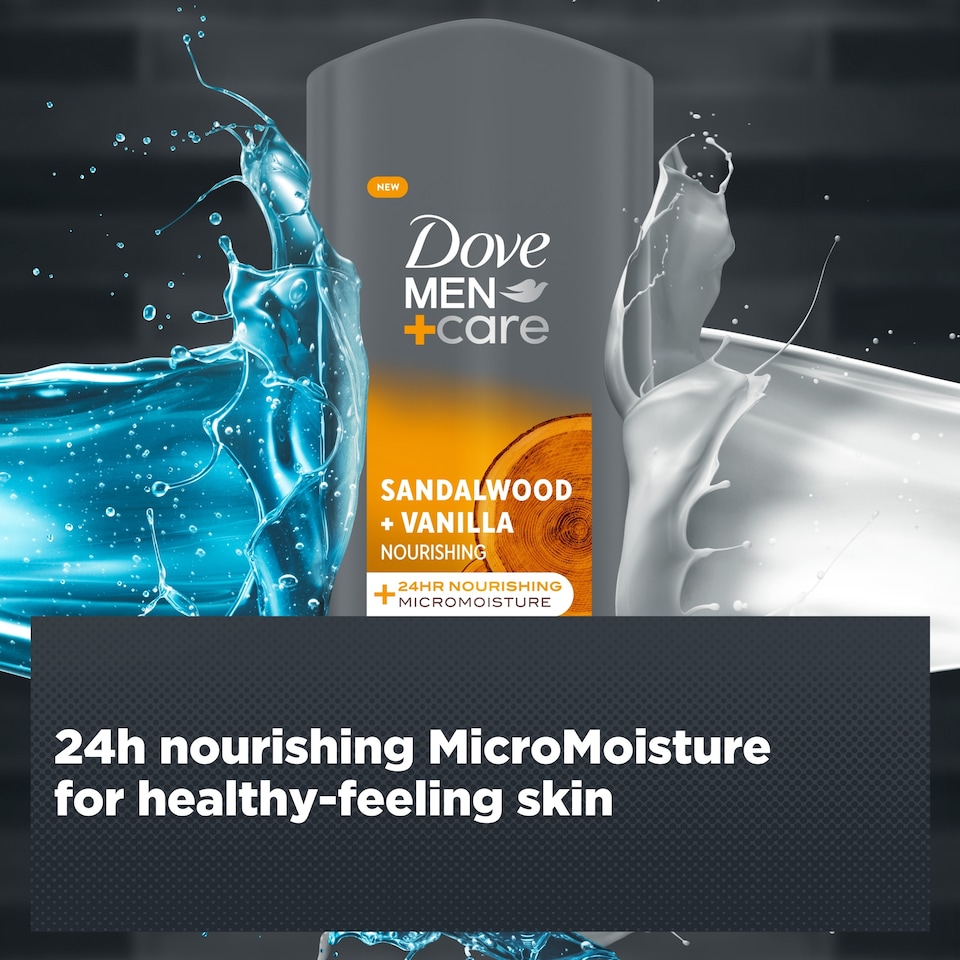 image 1 of Dove Men+ Care Sandalwood and Vanilla Body Face & Hair Wash 400ml