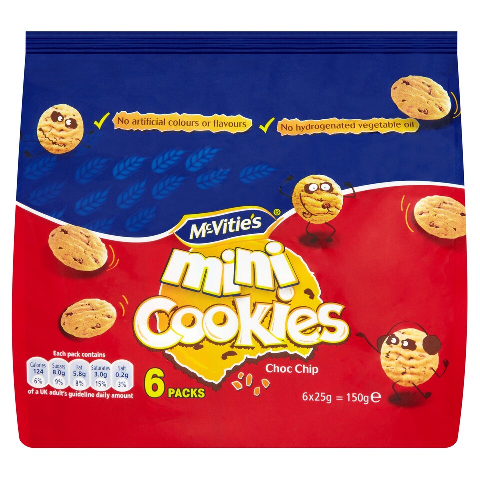 image 1 of Mcvities Mini Chocolate Chip Cookies 6X25g