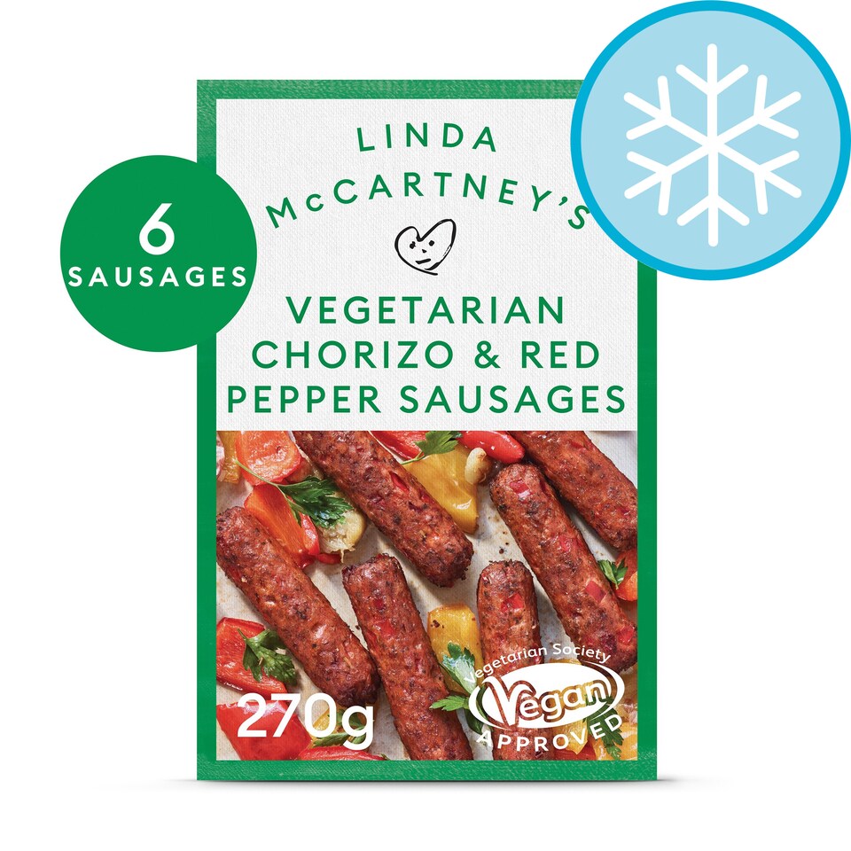 Linda Mccartney 6 Vegetarian Chorizo & Red Pepper Sausages 270G Tesco