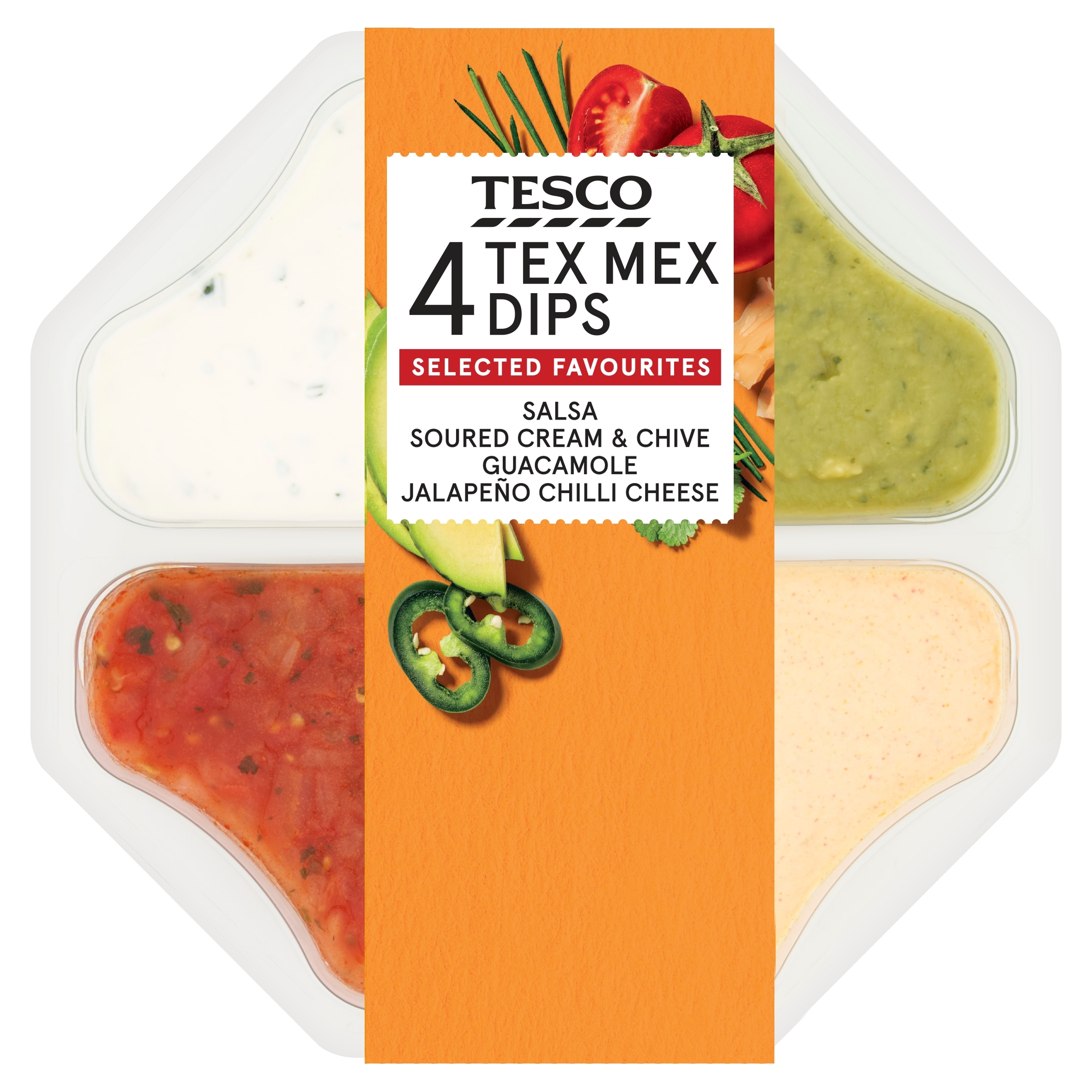 Tesco 4 Tex Mex Dips 400g