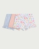 image 1 of F&F Baby 3-Pack Pure Cotton Floral Ruffle Hem Shorts in Pink