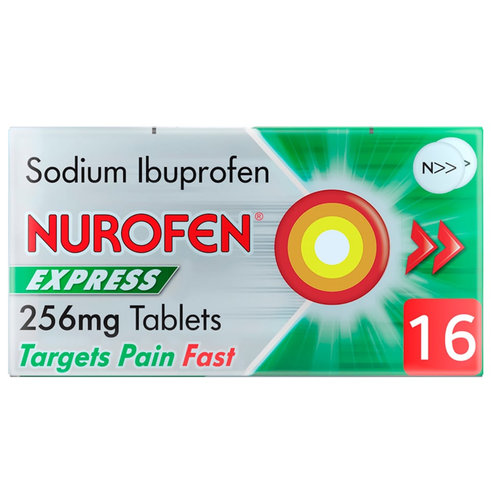 image 1 of Nurofen Express Pain Relief 256mg Tablets - Sodium Ibuprofen 16s