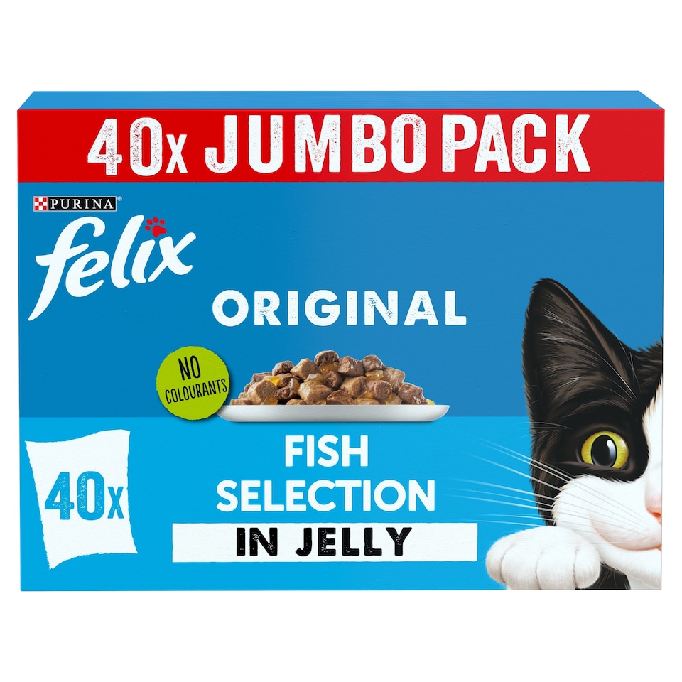 image 1 of FELIX Original Fish Selection in Jelly Wet Cat Food 40x85g