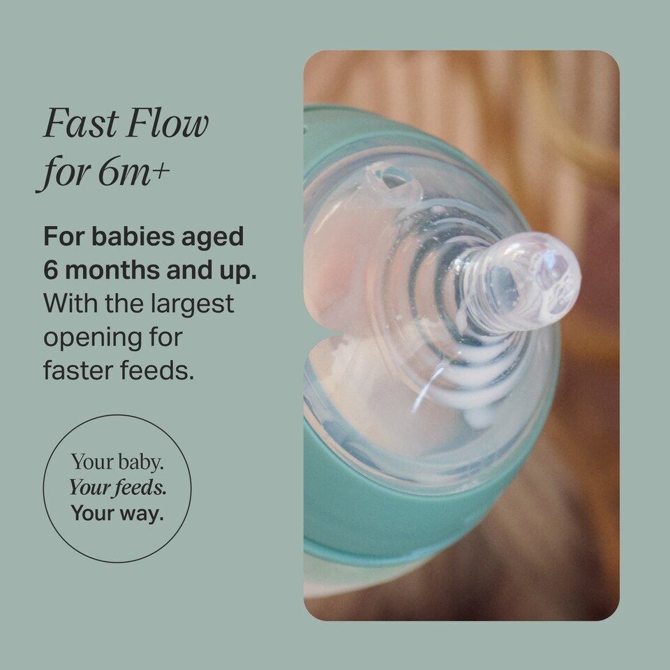 image 1 of Tommee Tippee Natural Start Baby Bottle Teats Fast Flow 6m+ 2 Pack