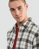 image 2 of F&F Pure Cotton Check Print Long Sleeved Shirt in Cream