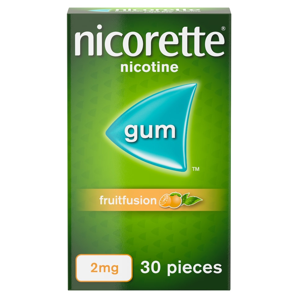 image 1 of Nicorette Stop Smoking Aid 2mg Nicotine Gum - Fruitfusion 30s