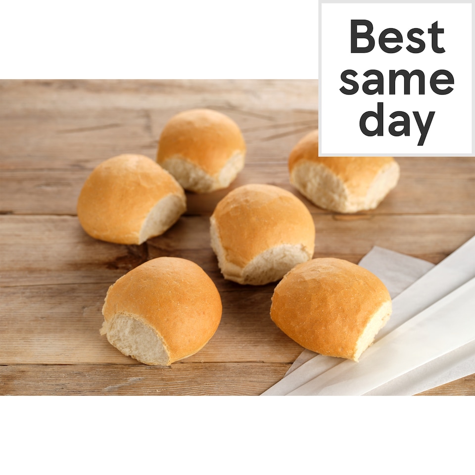 image 1 of Tesco Crusty White Rolls 6 Pack