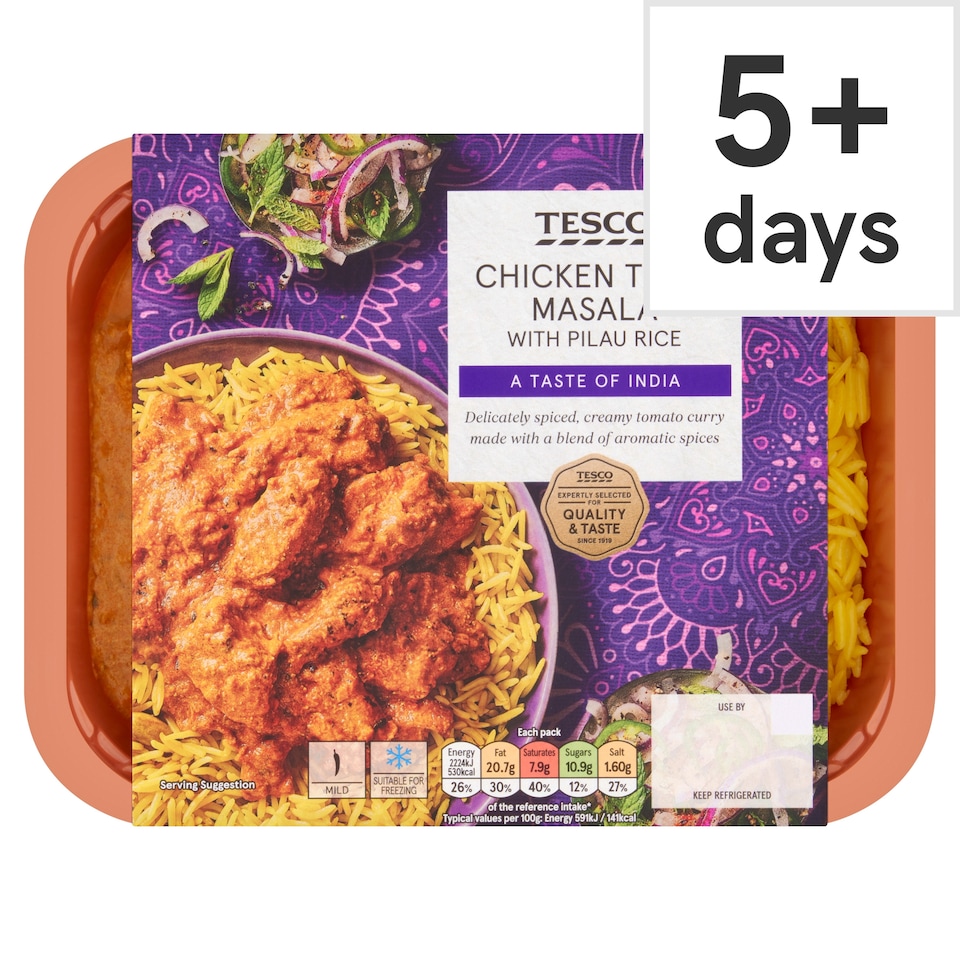 Tesco Chicken Tikka Masala With Pilau Rice 400g