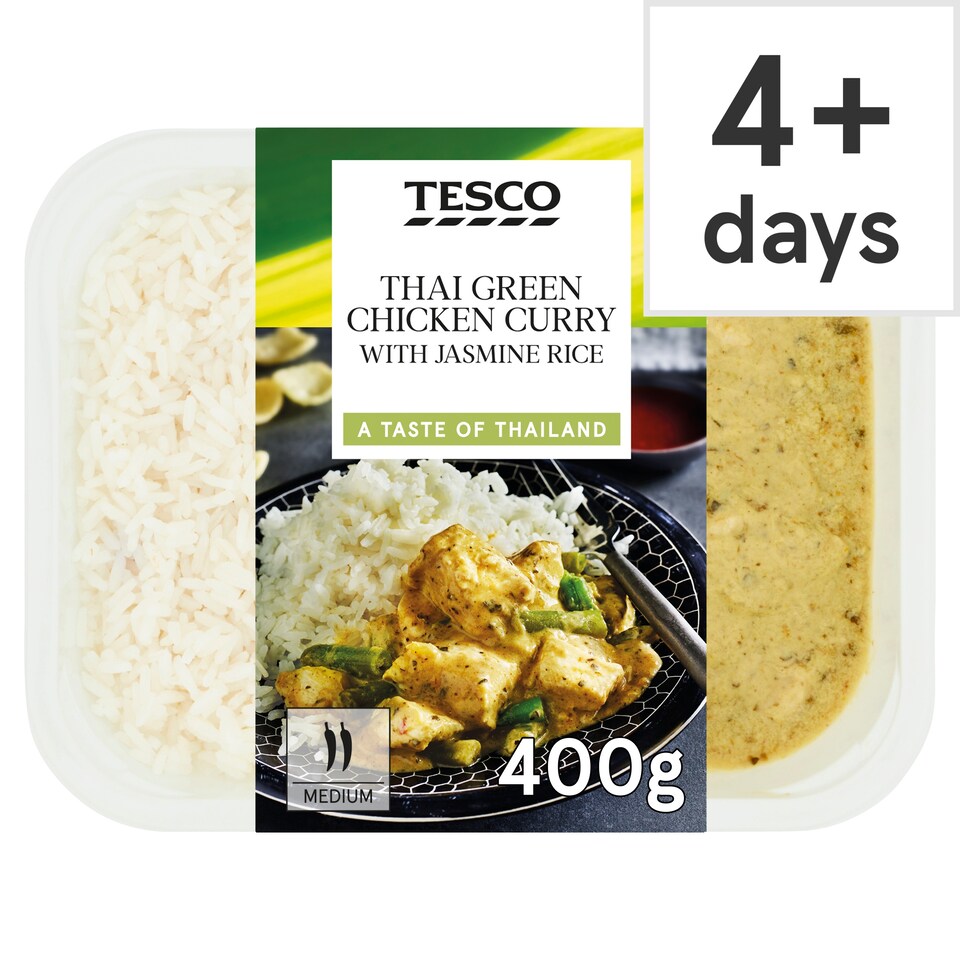Tesco Thai Green Chicken Curry & Jasmine Rice 400G