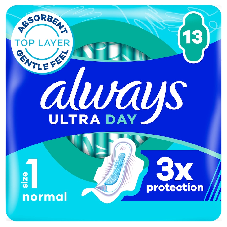 image 1 of Always Ultra Day Sanitary Towels Size 1 Normal with Wings 13 Pack