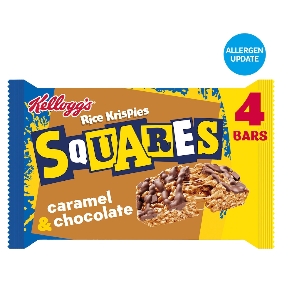 image 1 of Kellogg's Rice Krispies Squares Caramel & Chocolate Snack Bars 4x36g