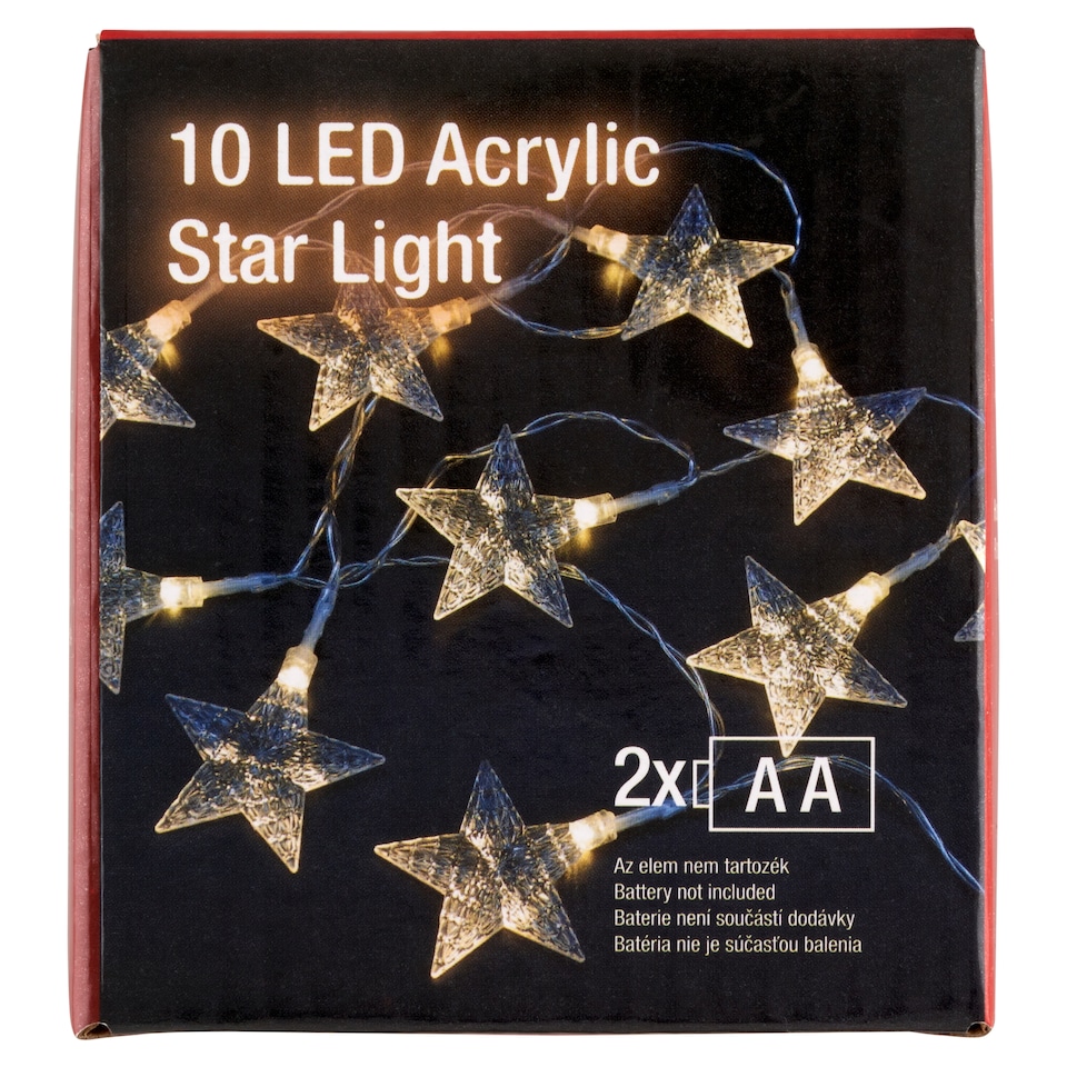 Snow Meister SM2557 10 LED Acrylic Warm White Star Light