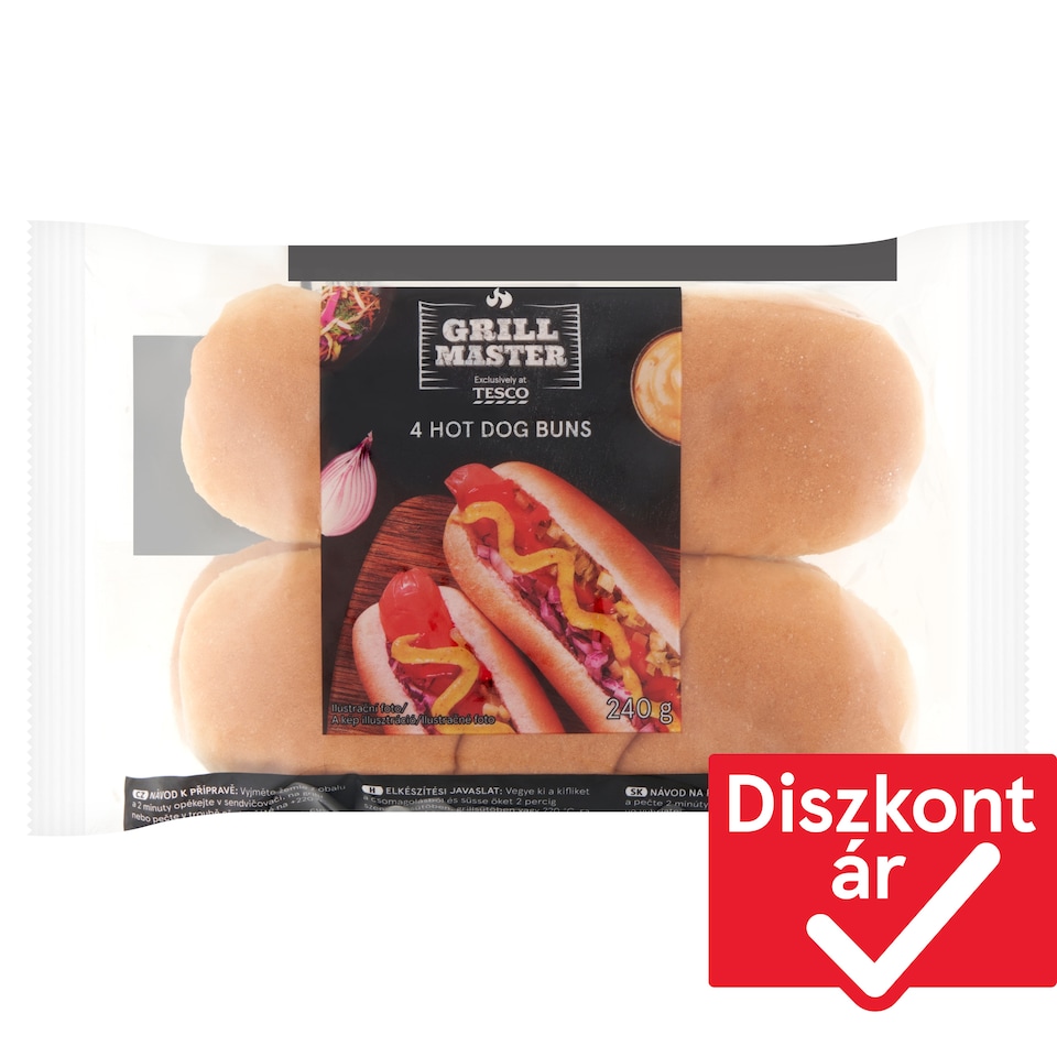 Grill Master hot-dog kifli 4 x 60 g (240 g)