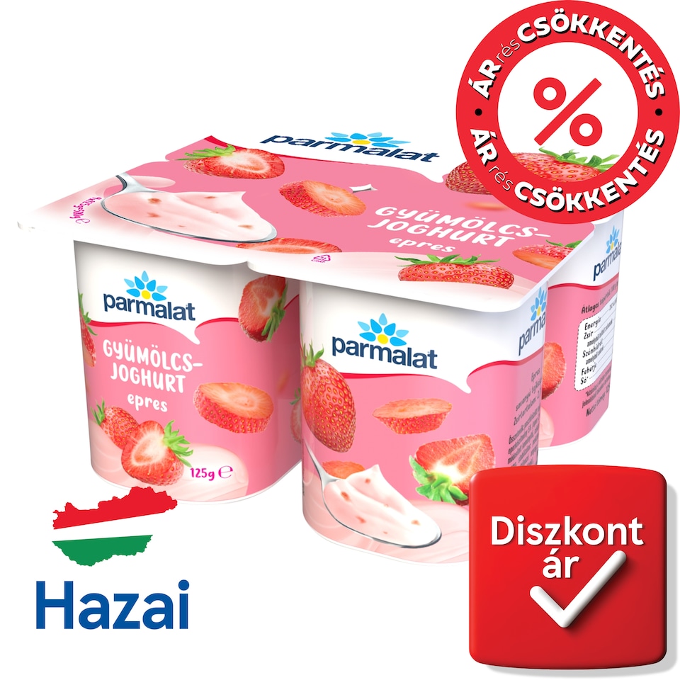 Parmalat epres gyümölcsjoghurt 4 x 125 g 