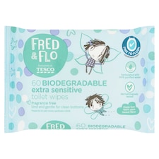 Fred & Flo 60 Sensitive Toilet Wipes