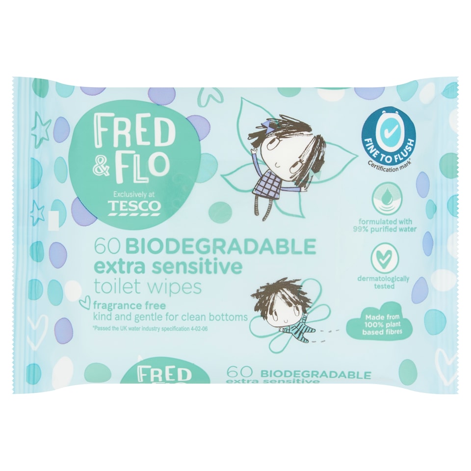 Fred & Flo 60 Sensitive Toilet Wipes