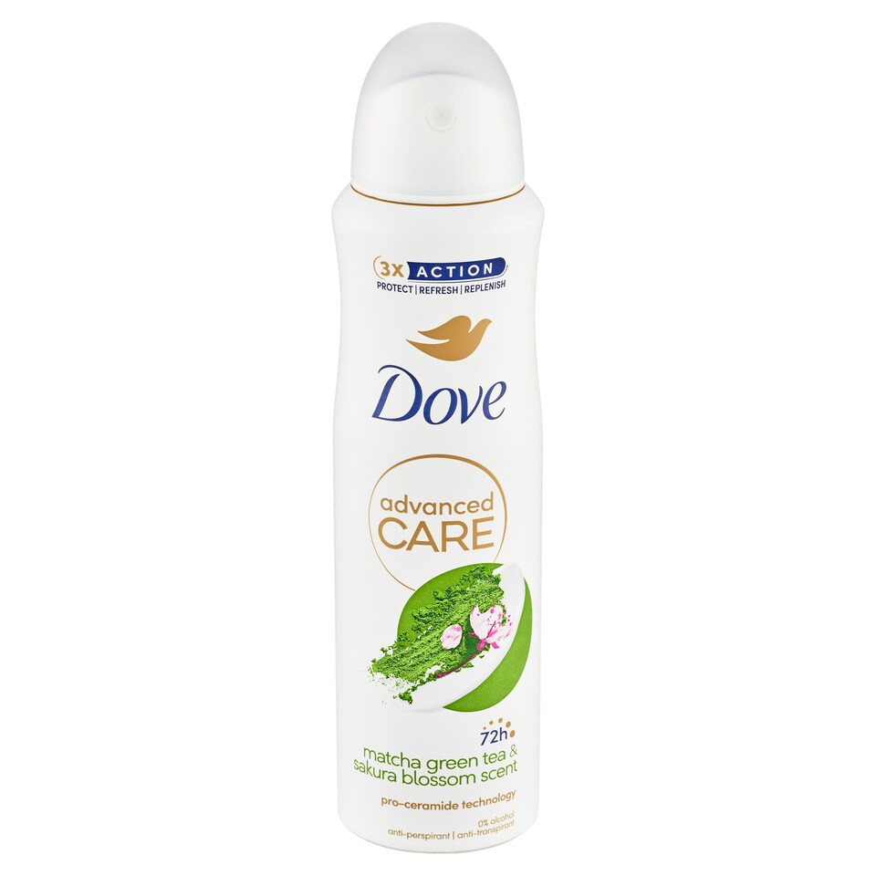 image 1 of Dove Advanced Care Matcha Green Tea & Sakura Blossom Scent Antiperspirant Spray 150ml