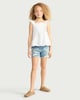image 2 of F&F Girls Pure Cotton Tiered Sleeveless Top in White