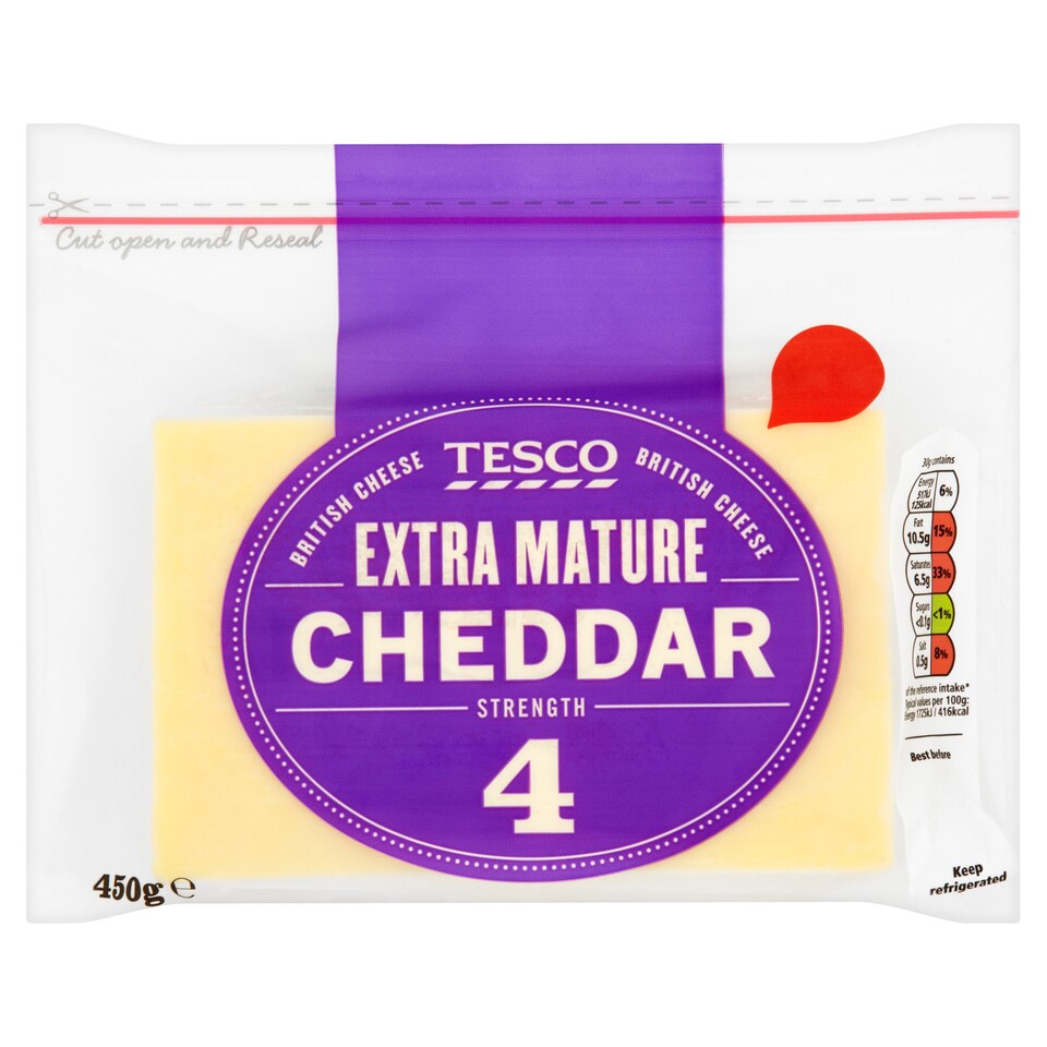 Tesco Extra Mature White Cheddar 450G Tesco Groceries