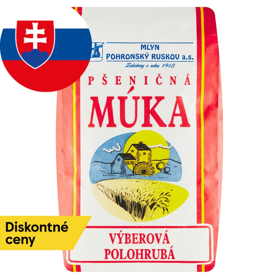Mlyn Pohronský Ruskov Pšeničná múka výberová polohrubá 1 kg
