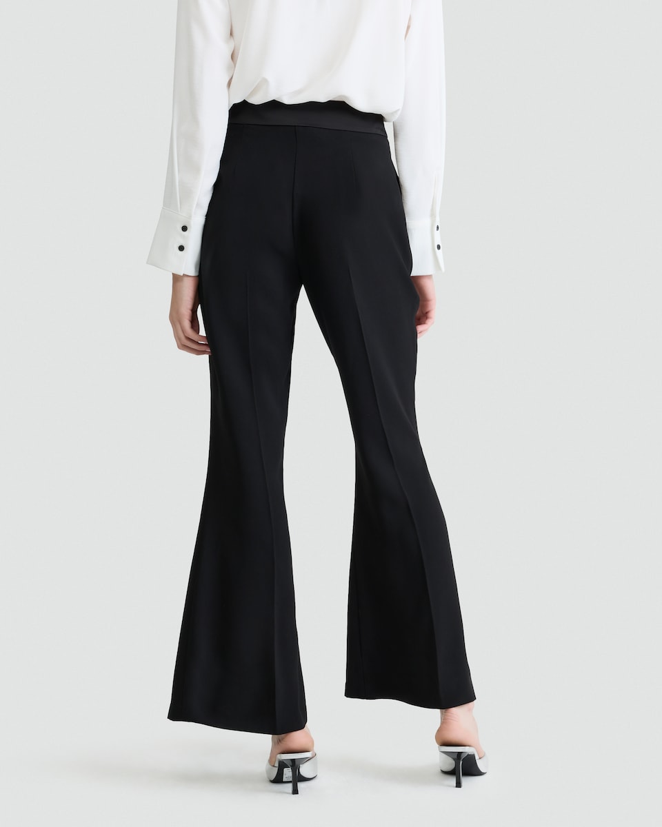 image 1 of F&F Seam Detail Tuxedo Kickflare Trousers in Black