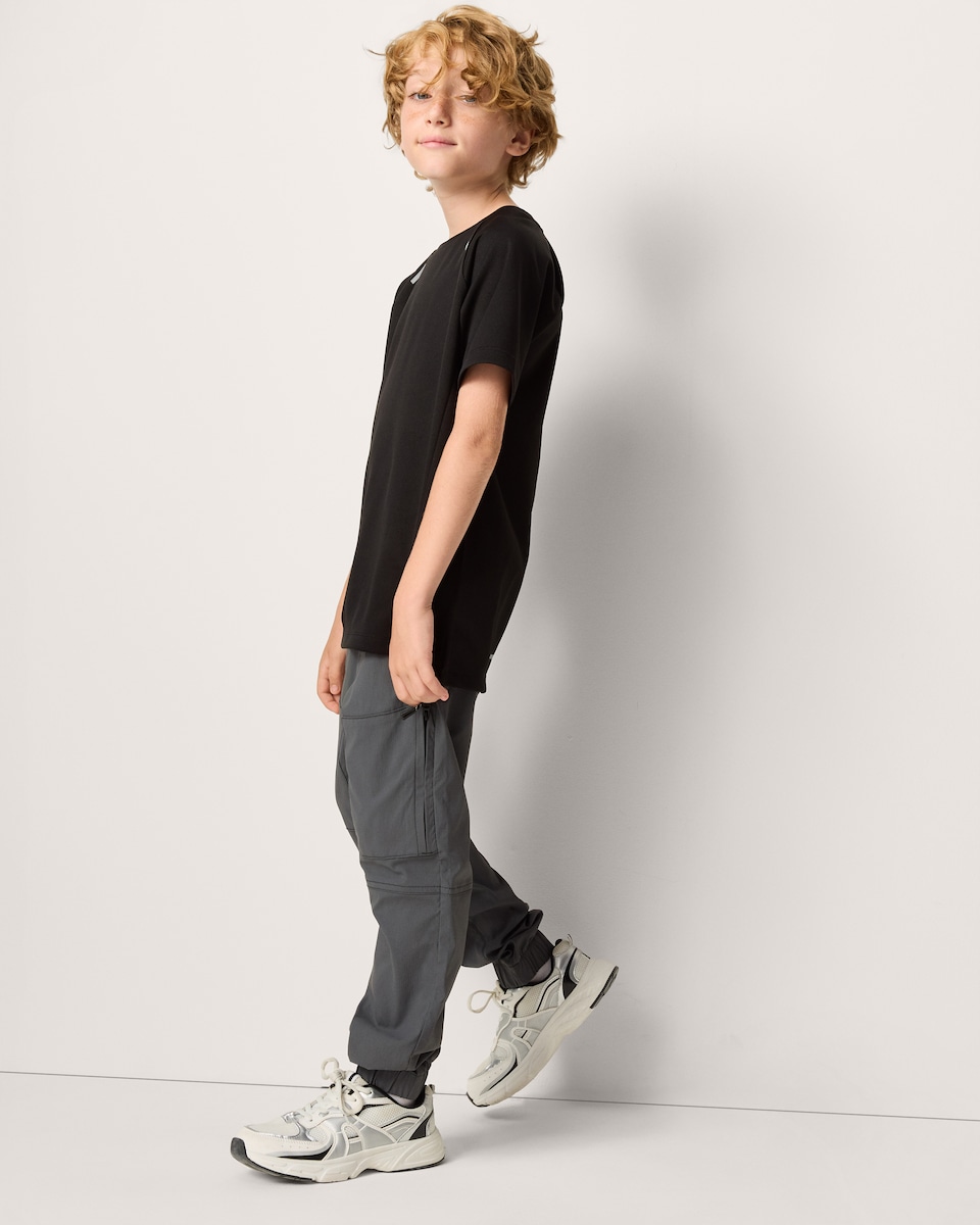 image 1 of F&F Active Boys TECHSPORT Cuffed Joggers in Grey