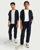 image 1 of F&F School Girls Cotton Rich Zip Up Hoodie in Navy