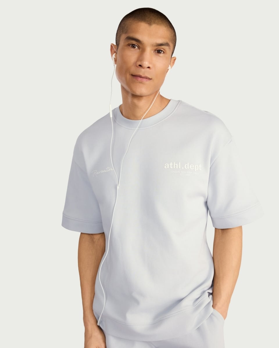 image 1 of F&F Active EVERYHOUR Cotton Rich Oversized Fit T-Shirt in Blue