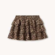 F&F Girls Leopard Print Tiered Skirt in Multi Brown