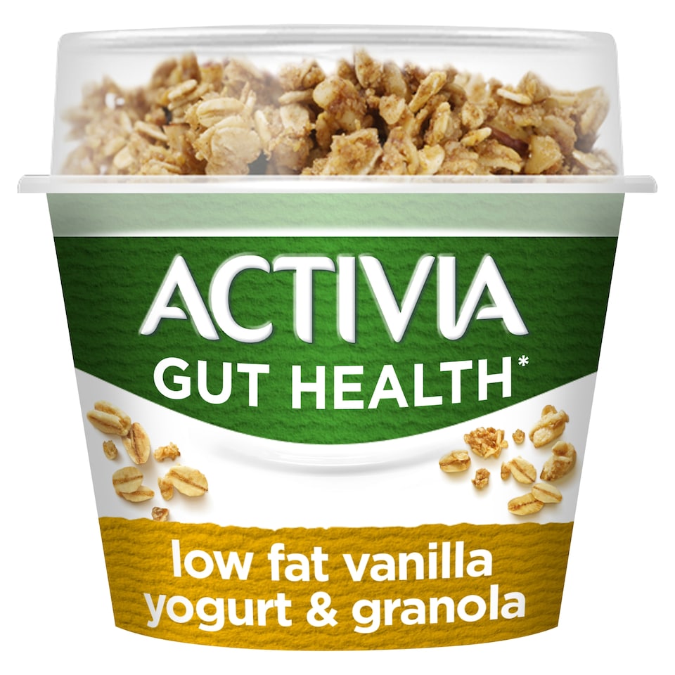 Activia Vanilla & Granola Low Fat Breakfast Pot Topper Gut Health Yoghurt 165g