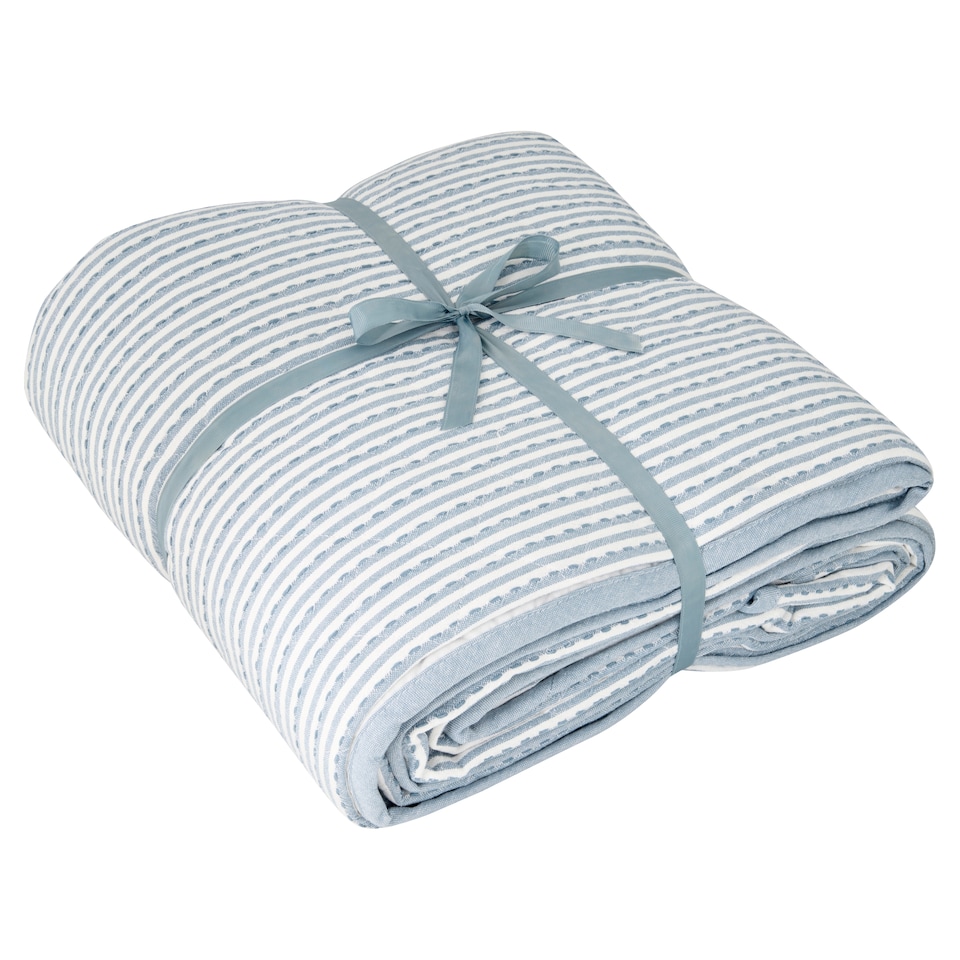 F&F Home Blue Stripe Bedspread