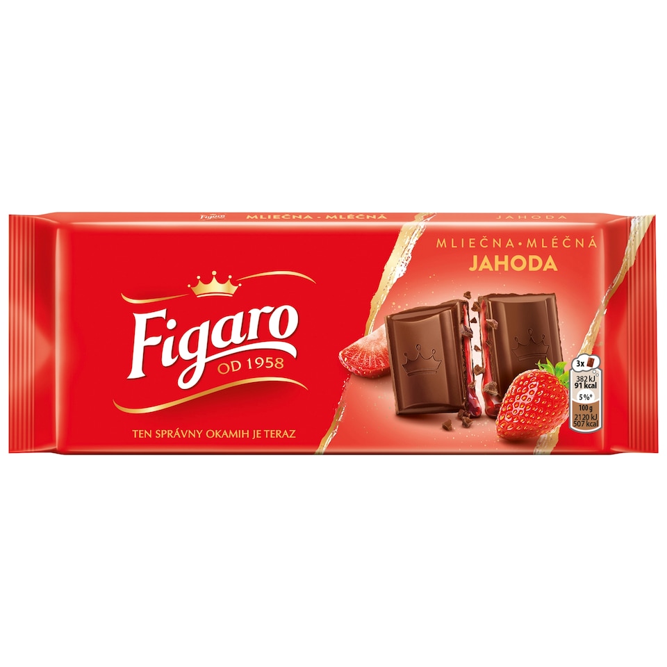 Figaro Milk Chocolate with Strawberry Filling 90 g