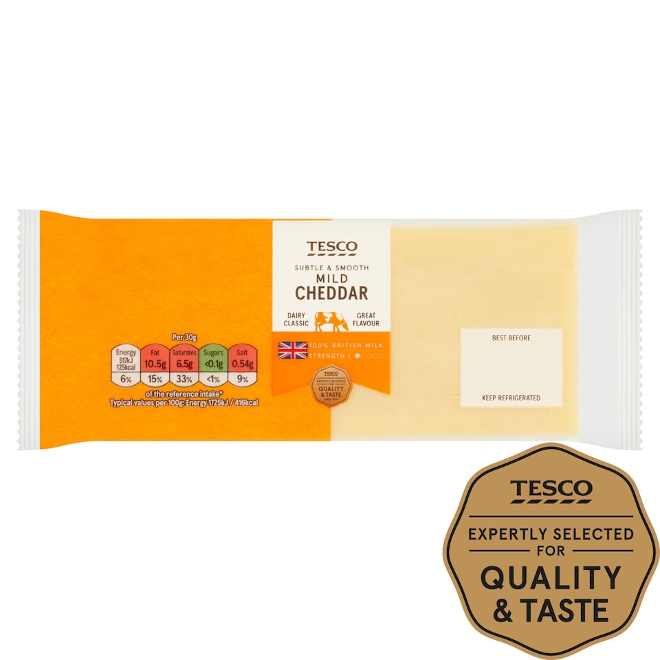 TESCO British Mild Cheddar Cheese 400G