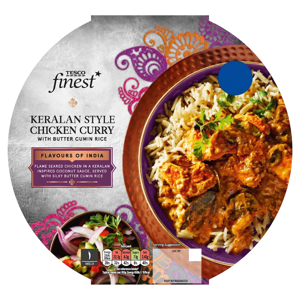 Tesco Finest Keralan Style Chicken Curry with Butter Cumin Rice 380g