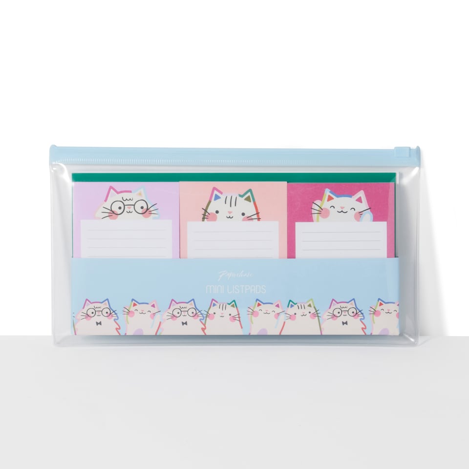 image 1 of Paperchase Terrazzo Cats Set of 3 Mini List Pads